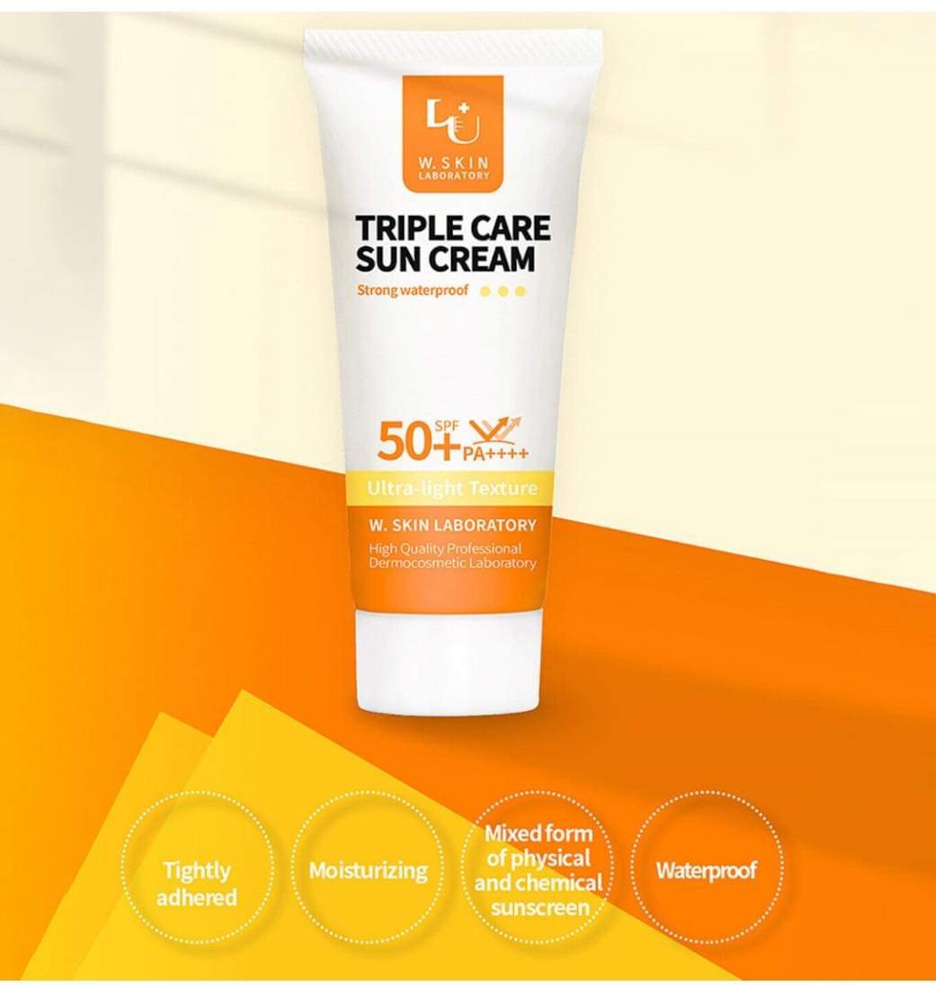 𝐖.𝐒𝐤𝐢𝐧 𝐥𝐚𝐛𝐨𝐫𝐚𝐭𝐨𝐫𝐲 𝐓𝐫𝐢𝐩𝐥𝐞 𝐂𝐚𝐫𝐞 𝐬𝐮𝐧 𝐜𝐫𝐞𝐚𝐦. SPF 50+ PA++++ 60ml